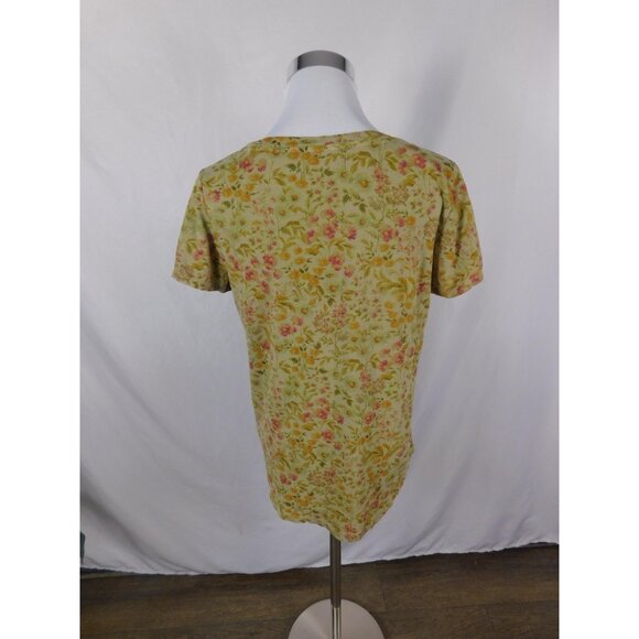 Old Navy Green Floral Scoop Neck Everywear Tee Boho Witch M - Picture 7 of 12